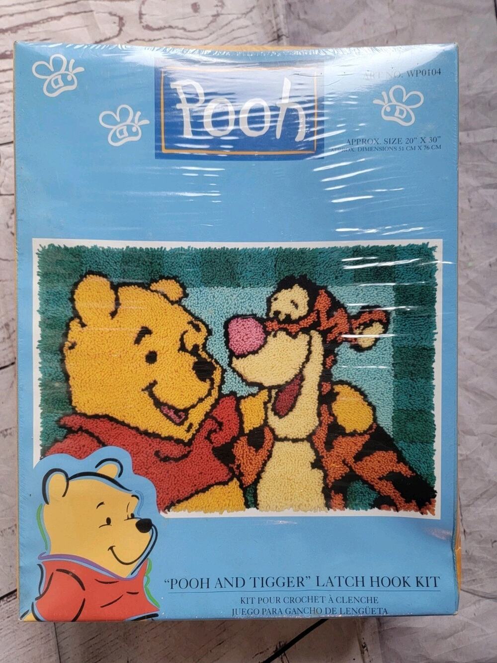 Vintage Caron Disney Pooh And Tigger Latch Hook Kit 20" x 30" Sealed Made in US